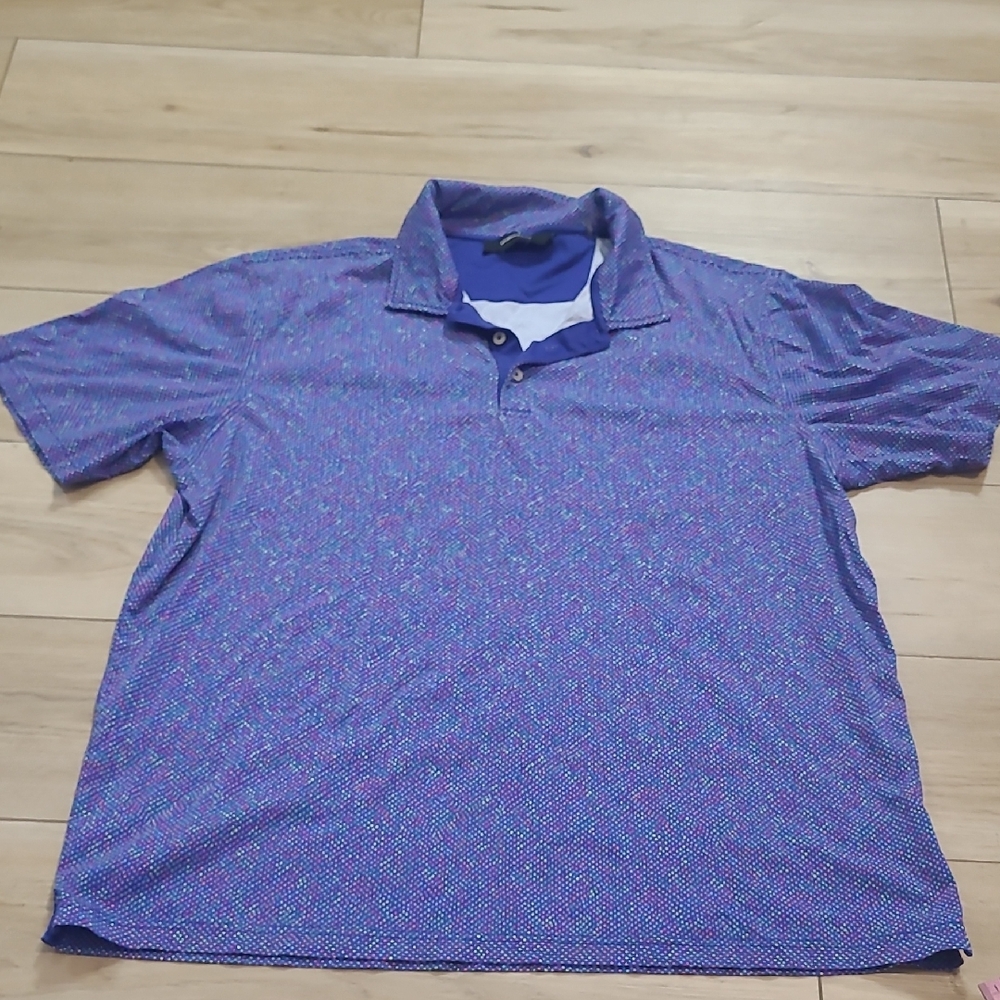 Bugatchi Purple and Blue Polo Shirt 100% Mercerized Cptton XXL - Picture 1 of 7